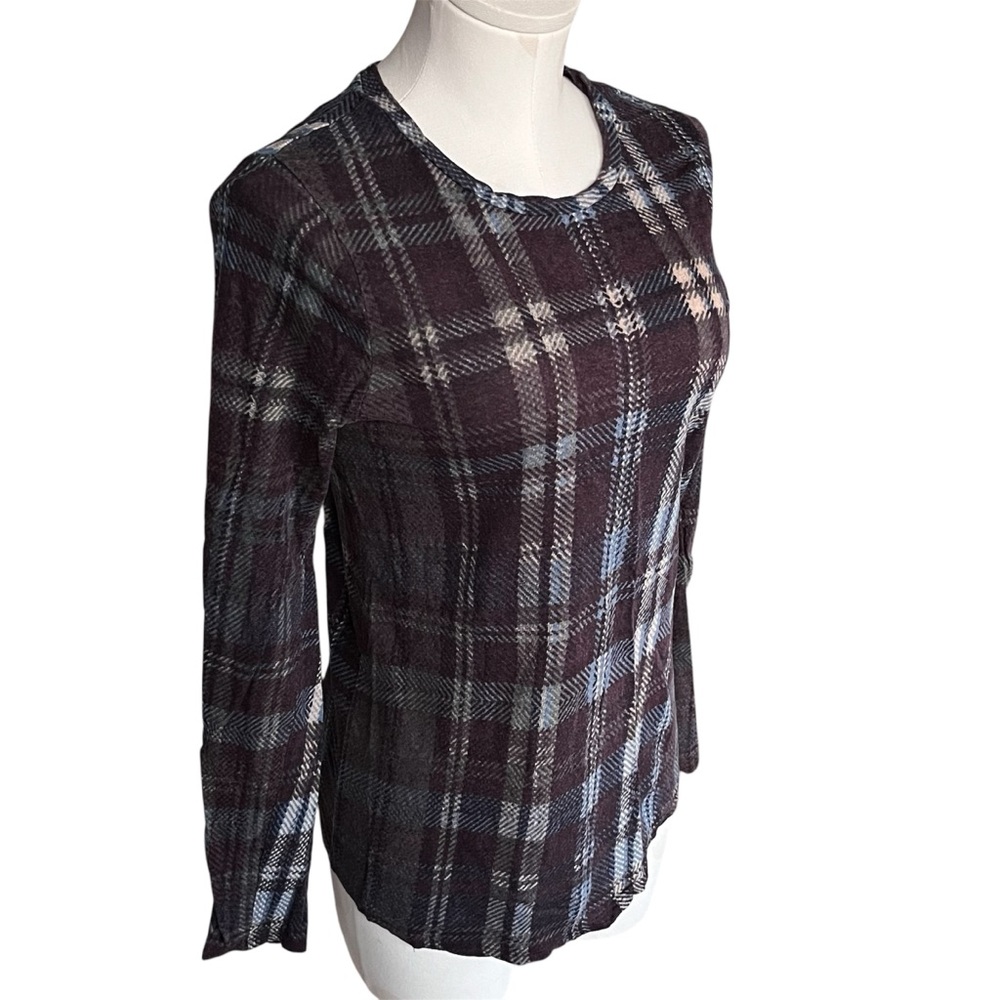 WhoWhatWear Linen Buffalo Plaid Long sleeve Small